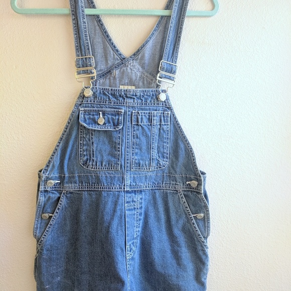 Gap Industrial Overall Shorts Blue Jean Romper - Picture 3 of 5